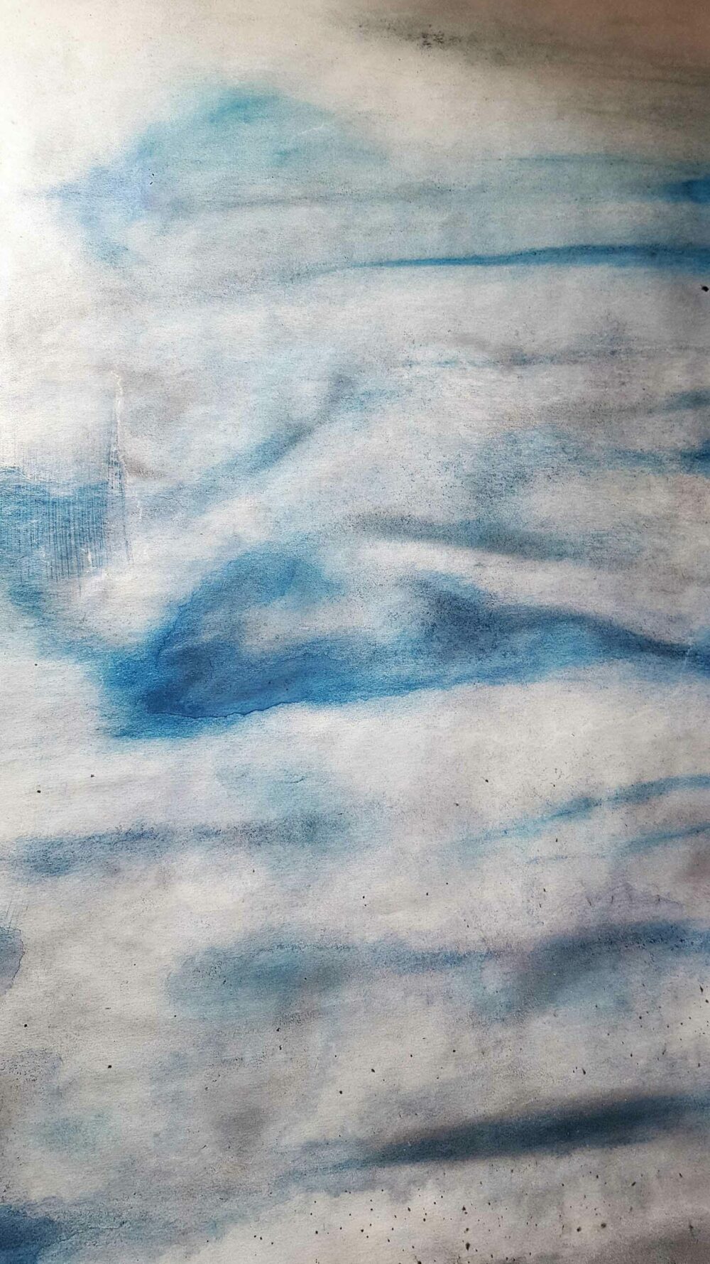 Symi ~ Aquarelle, Pastels & Fusain ~ Format 80 × 150 cm [ Habillage d’exposition / Panneau mural sur papier ] – Image 8