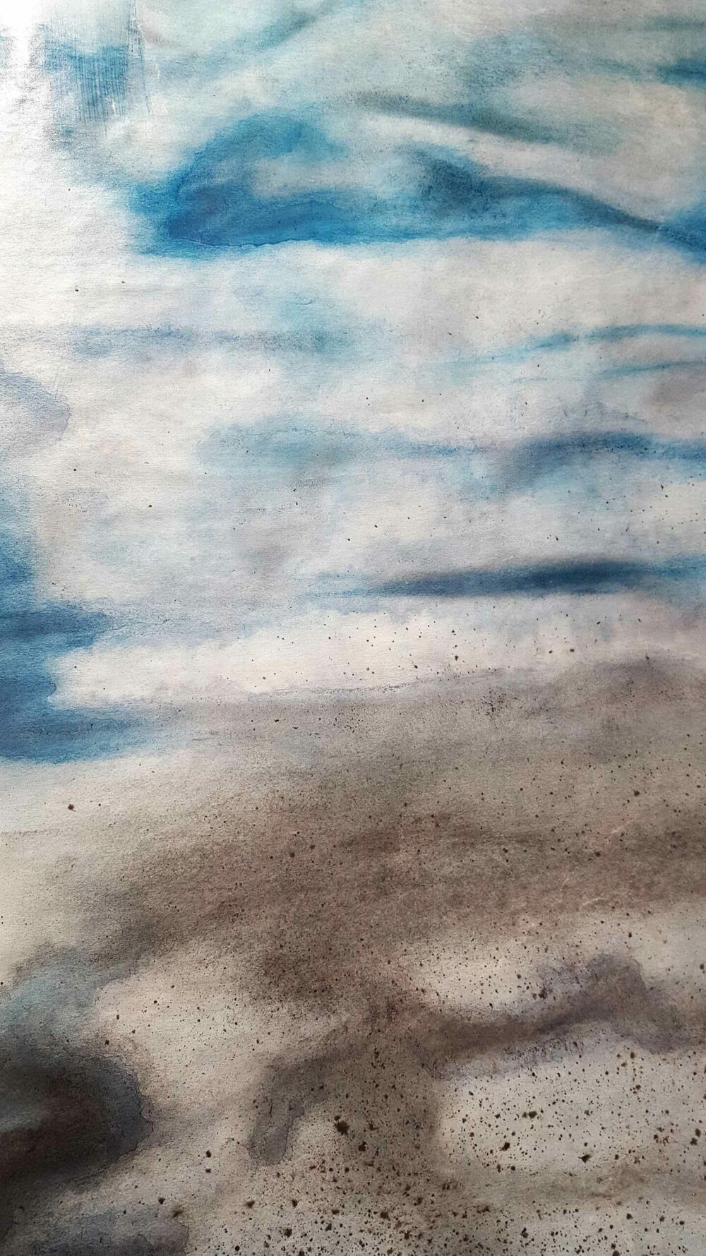 Symi ~ Aquarelle, Pastels & Fusain ~ Format 80 × 150 cm [ Habillage d’exposition / Panneau mural sur papier ] – Image 9