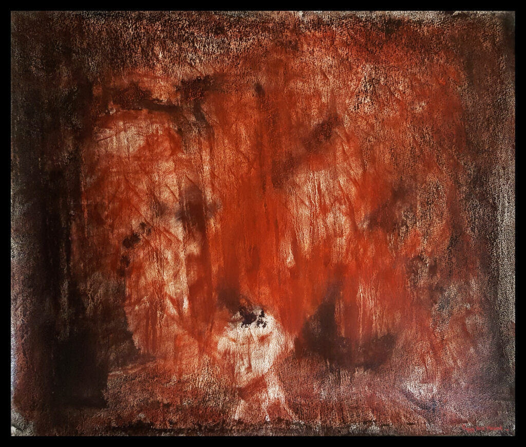 Diavolo ~ Encre de Chine, Pigments, Pastels ~ 66 x 77 cm / Montval 400g (non encadré)