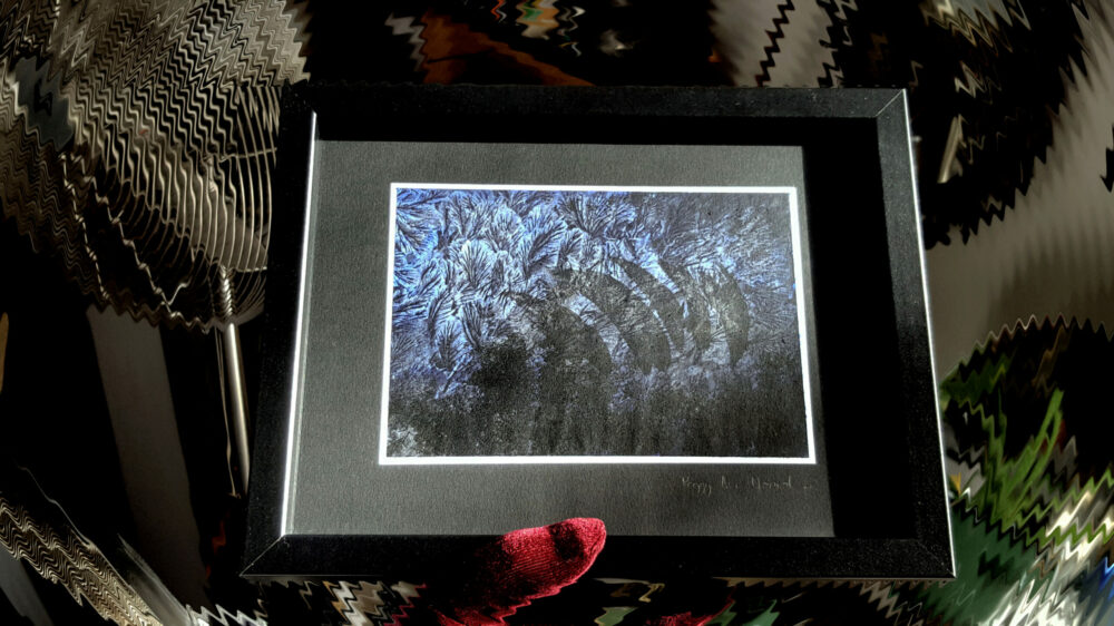 Bleu n°4 ~ Aquarelle & Encre de Chine ~ 18x24 Encadré – Image 6