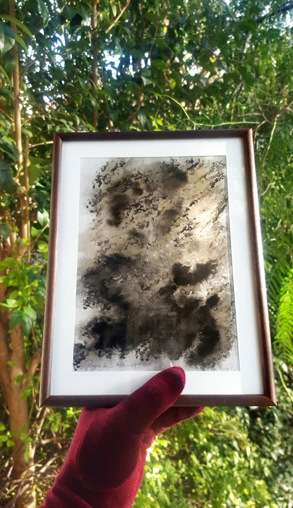The Hike (Le Sentier du Dragon) ~ Encre de Chine & Café ~ 18x24 Encadré Bois – Image 7