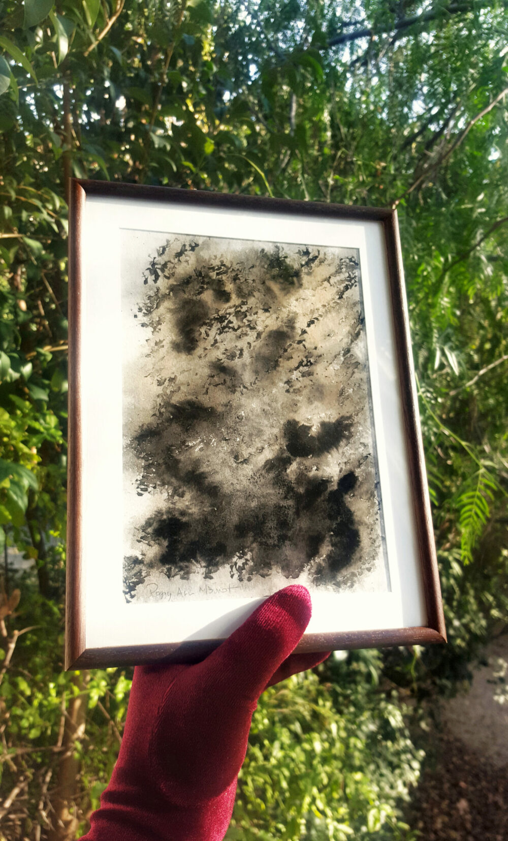 The Hike (Le Sentier du Dragon) ~ Encre de Chine & Café ~ 18x24 Encadré Bois – Image 5
