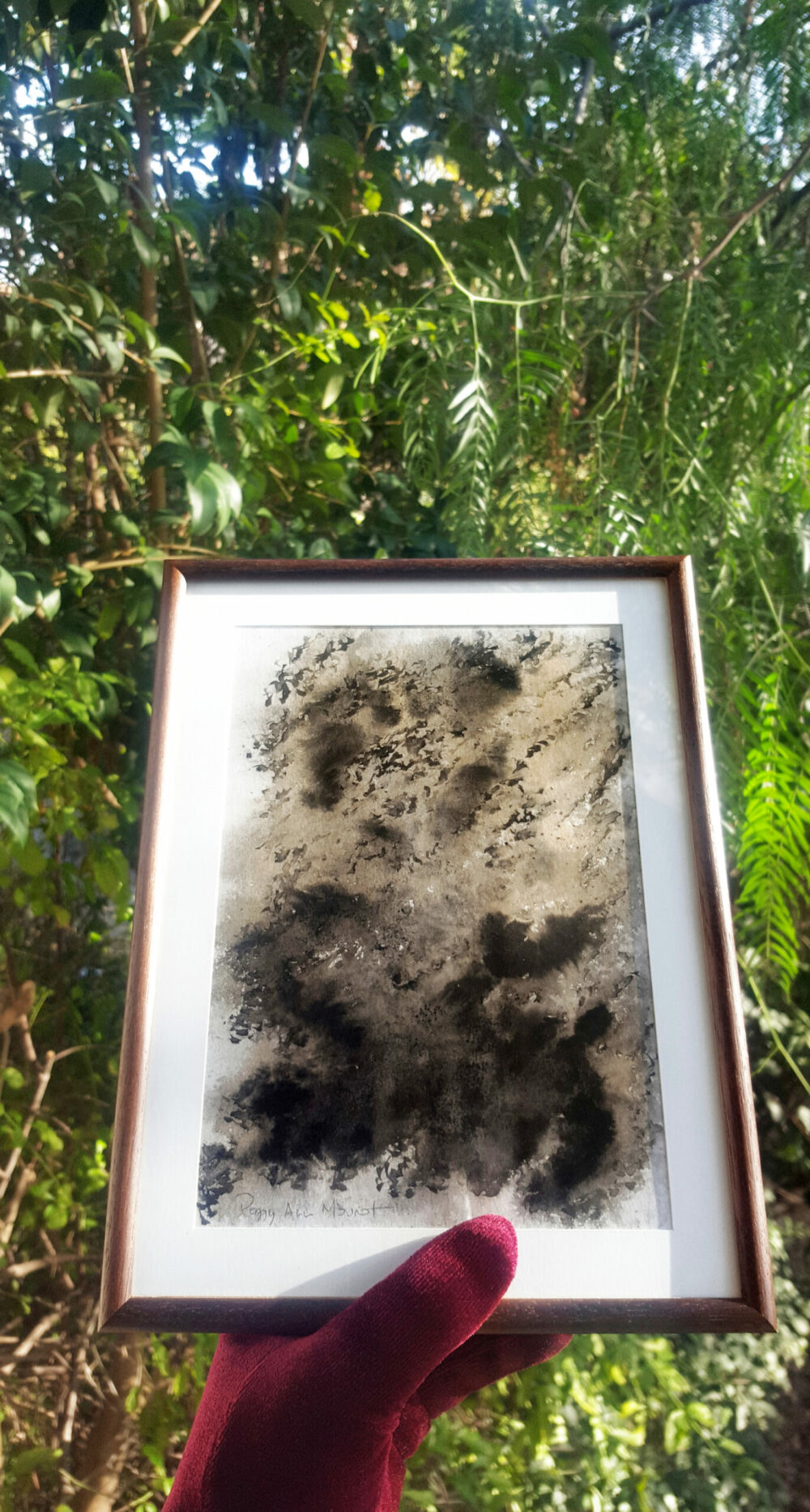 The Hike (Le Sentier du Dragon) ~ Encre de Chine & Café ~ 18x24 Encadré Bois – Image 6