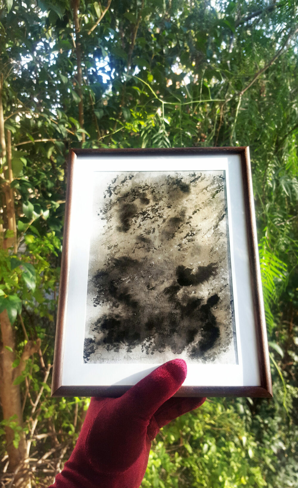 The Hike (Le Sentier du Dragon) ~ Encre de Chine & Café ~ 18x24 Encadré Bois – Image 4
