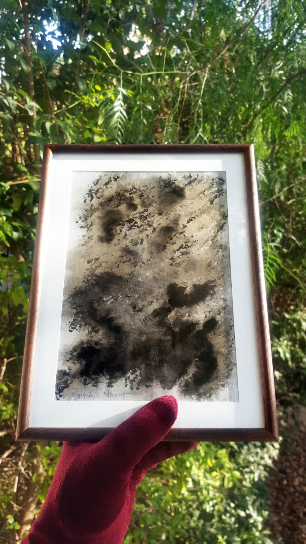 The Hike (Le Sentier du Dragon) ~ Encre de Chine & Café ~ 18x24 Encadré Bois – Image 3