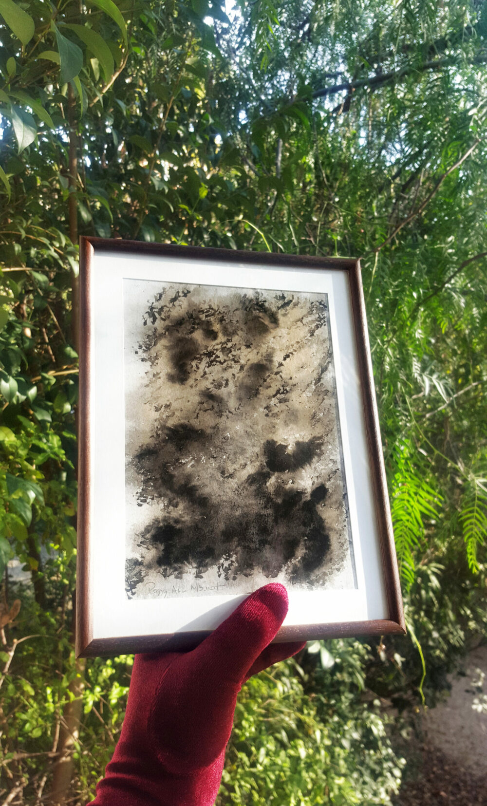 The Hike (Le Sentier du Dragon) ~ Encre de Chine & Café ~ 18x24 Encadré Bois – Image 2