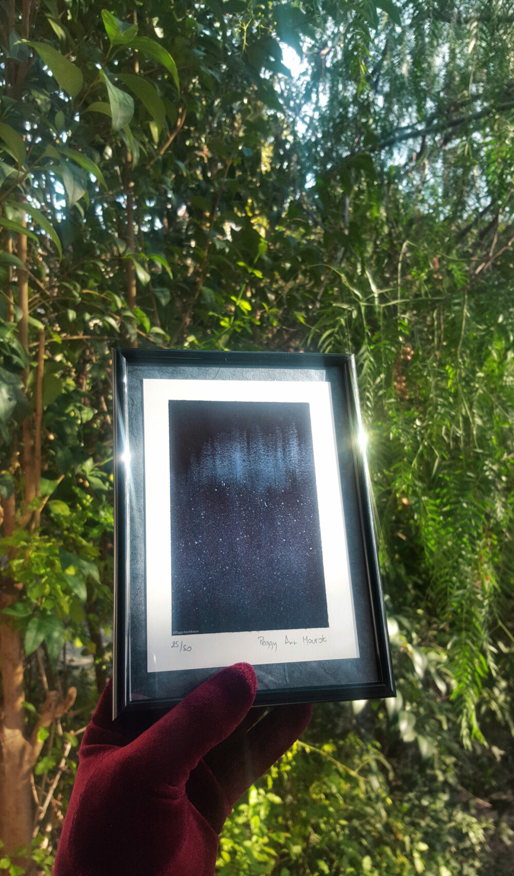 Cartes Postales Nebel Leben Limitée à 50ex N°Signée & Papier Japonais Bleu ~ 13×18 Encadrée – Image 3