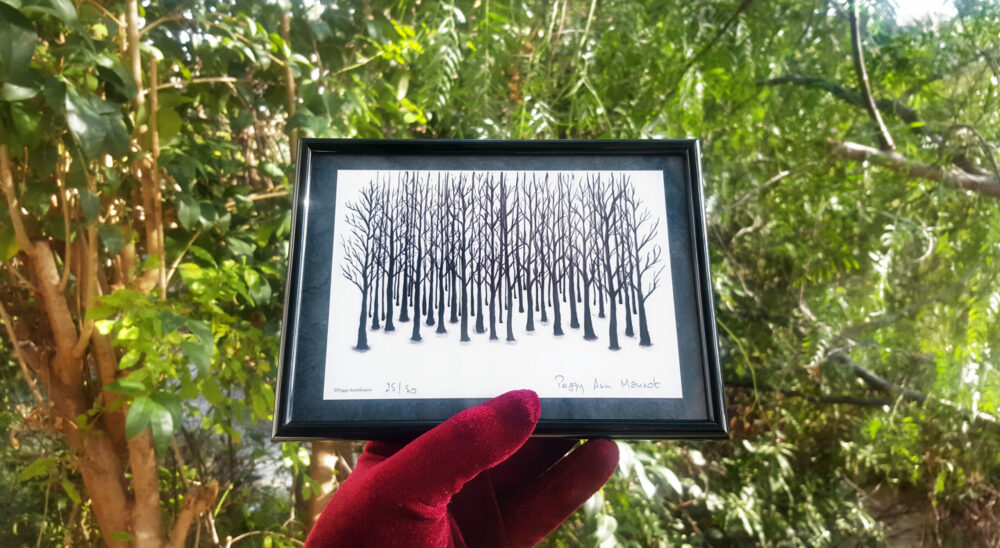 Carte Postale Never Ended Limitée à 50ex N°Signée & Papier Japonais Bleu ~ 13×18 Encadrée