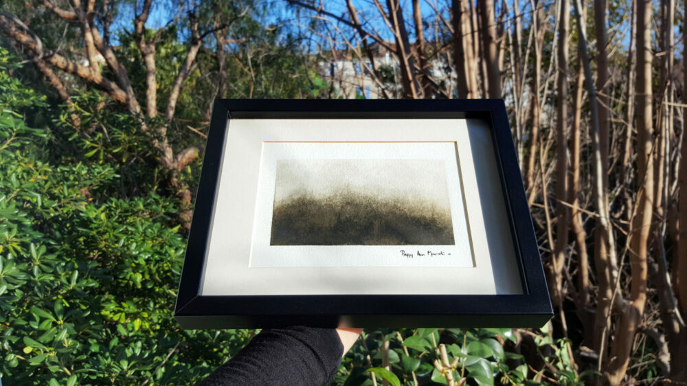 Sun But Mist ~ Dessin à l'Encre de Chine & Café ~ 18×24 Encadré ~ SOLD OUT – Image 2