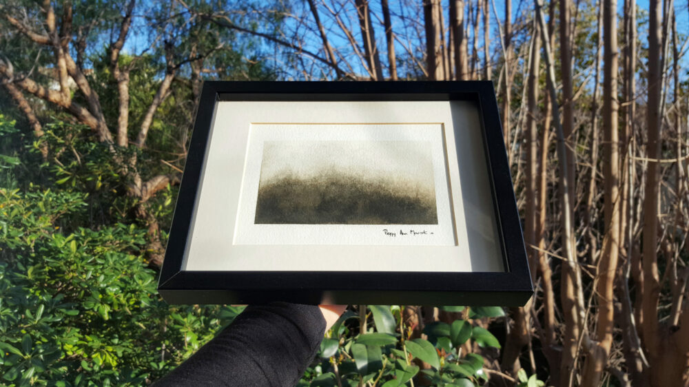 Sun But Mist ~ Dessin à l'Encre de Chine & Café ~ 18×24 Encadré ~ SOLD OUT – Image 3