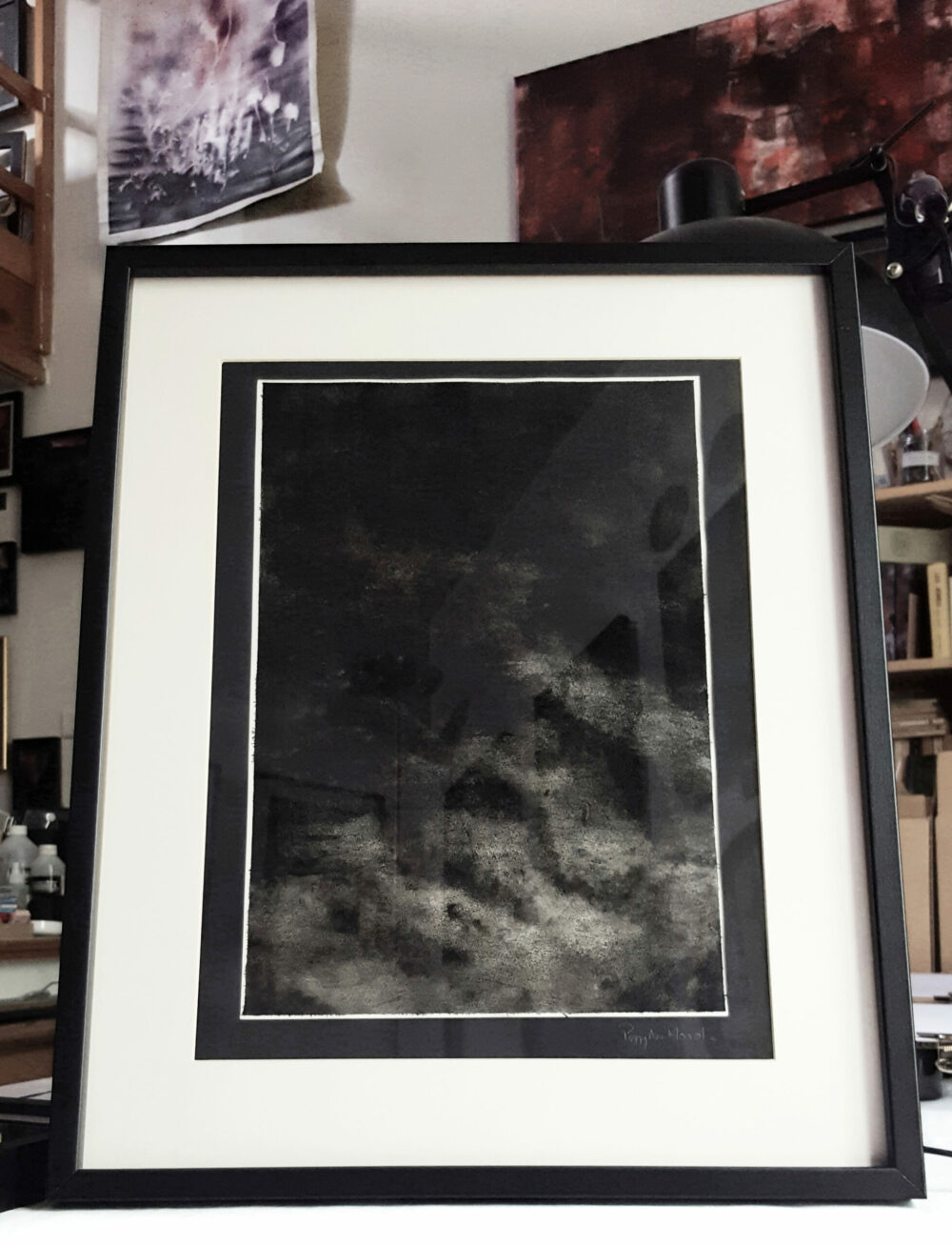 Night ~ Lavis ~ Encre de Chine ~ 40x50 Encadré – Image 2