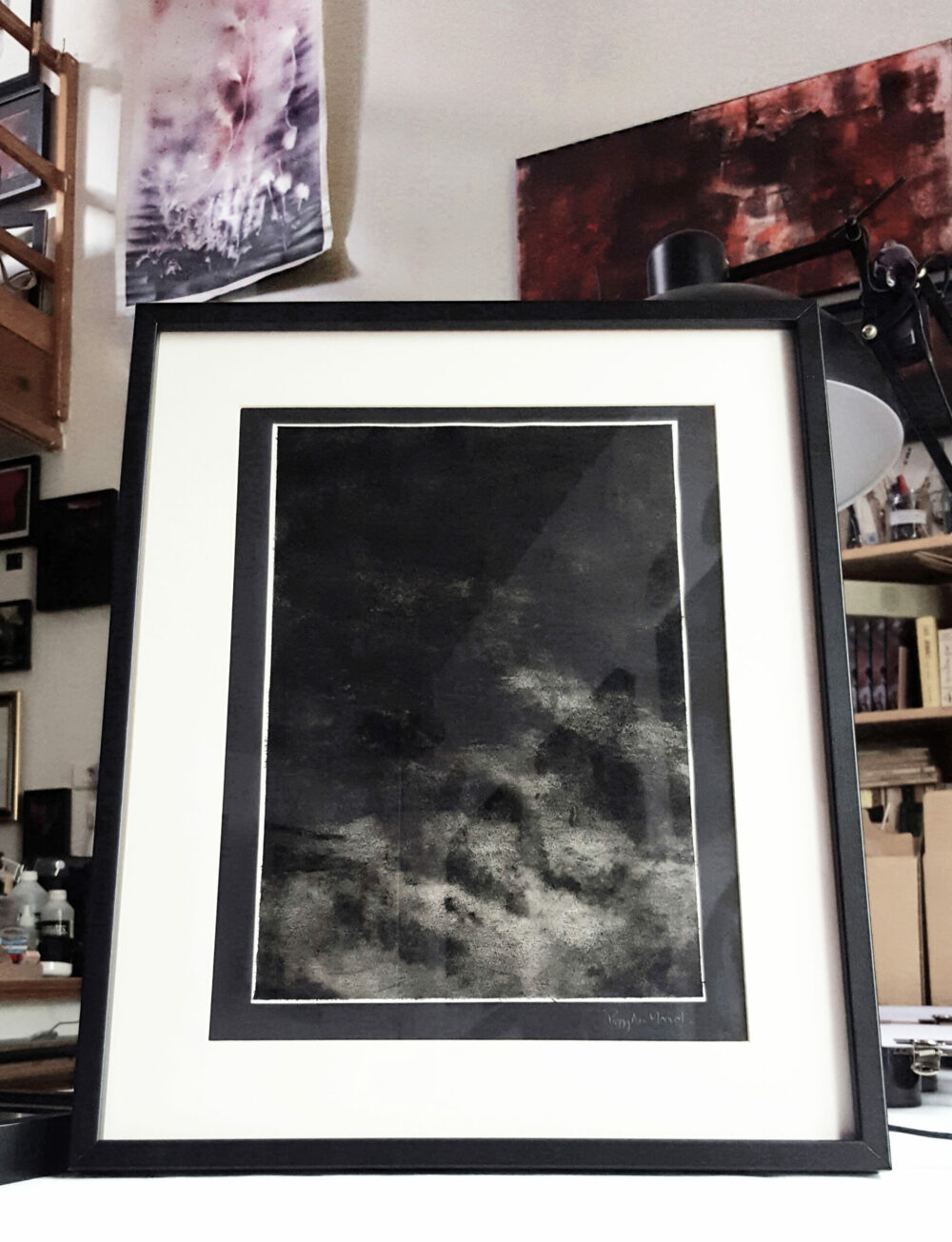 Night ~ Lavis ~ Encre de Chine ~ 40x50 Encadré